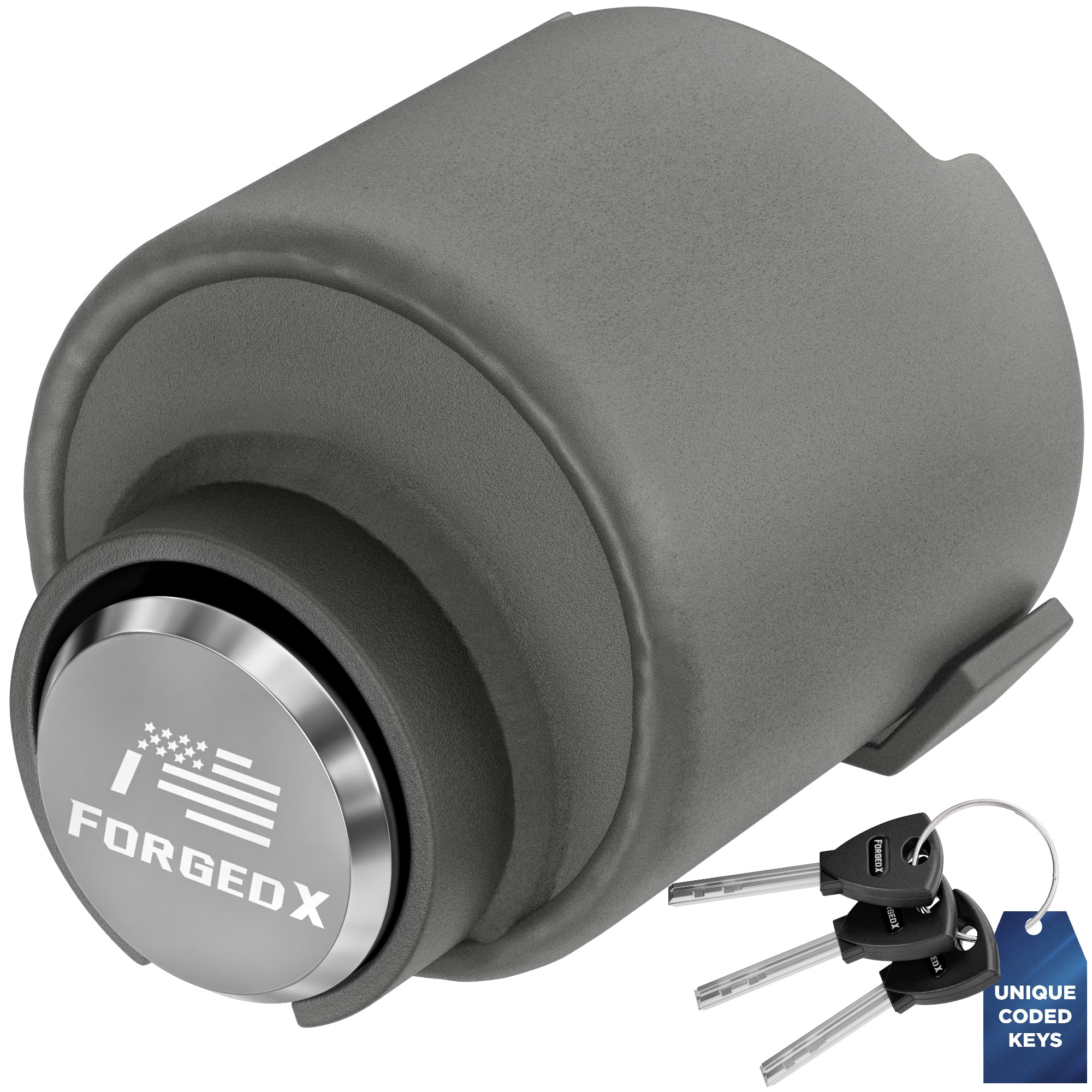 ForgedX Shield Pro Max Heavy-Duty Trailer Coupler Lock (Silver)