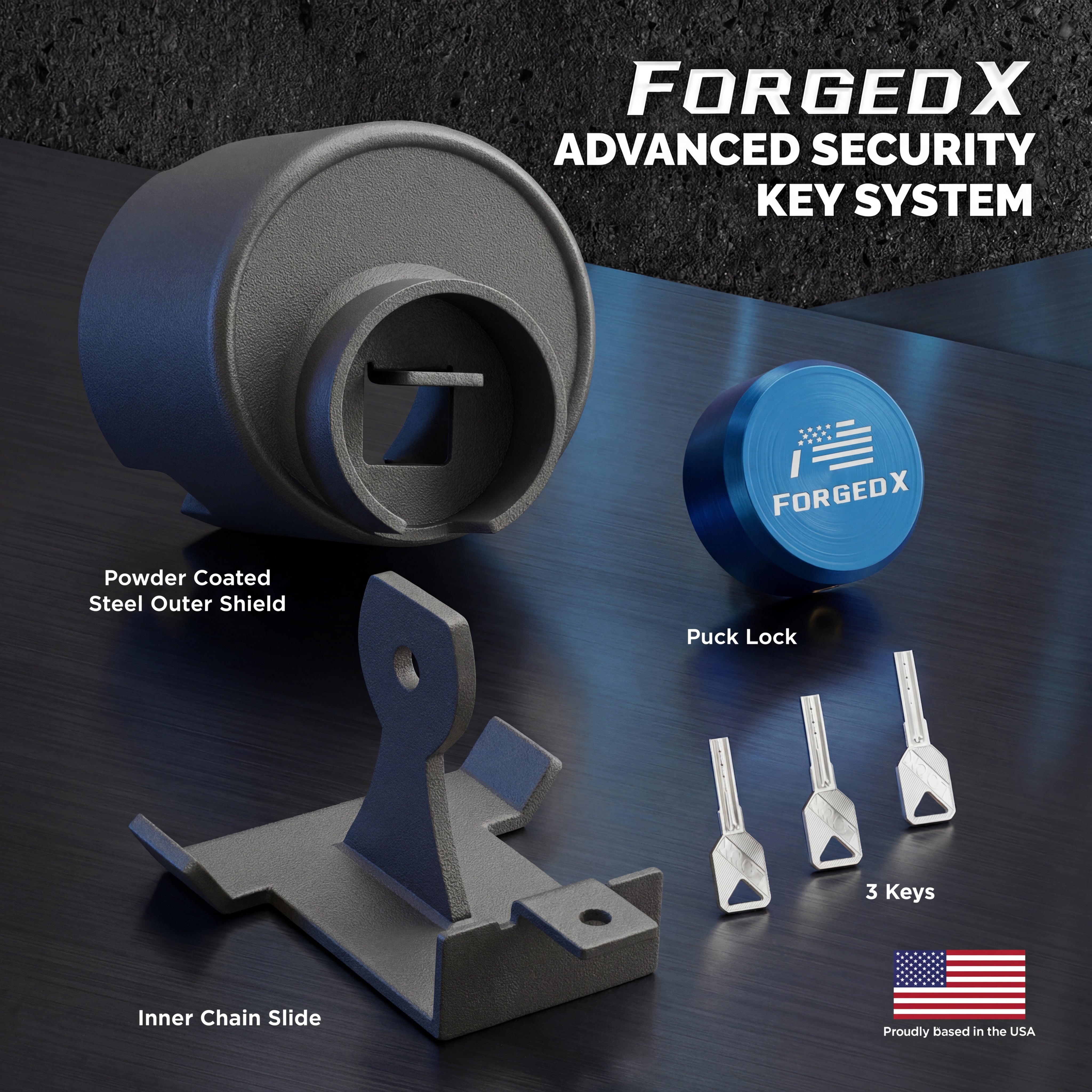 ForgedX Shield Pro Max Heavy-Duty Trailer Coupler Lock (Blue)