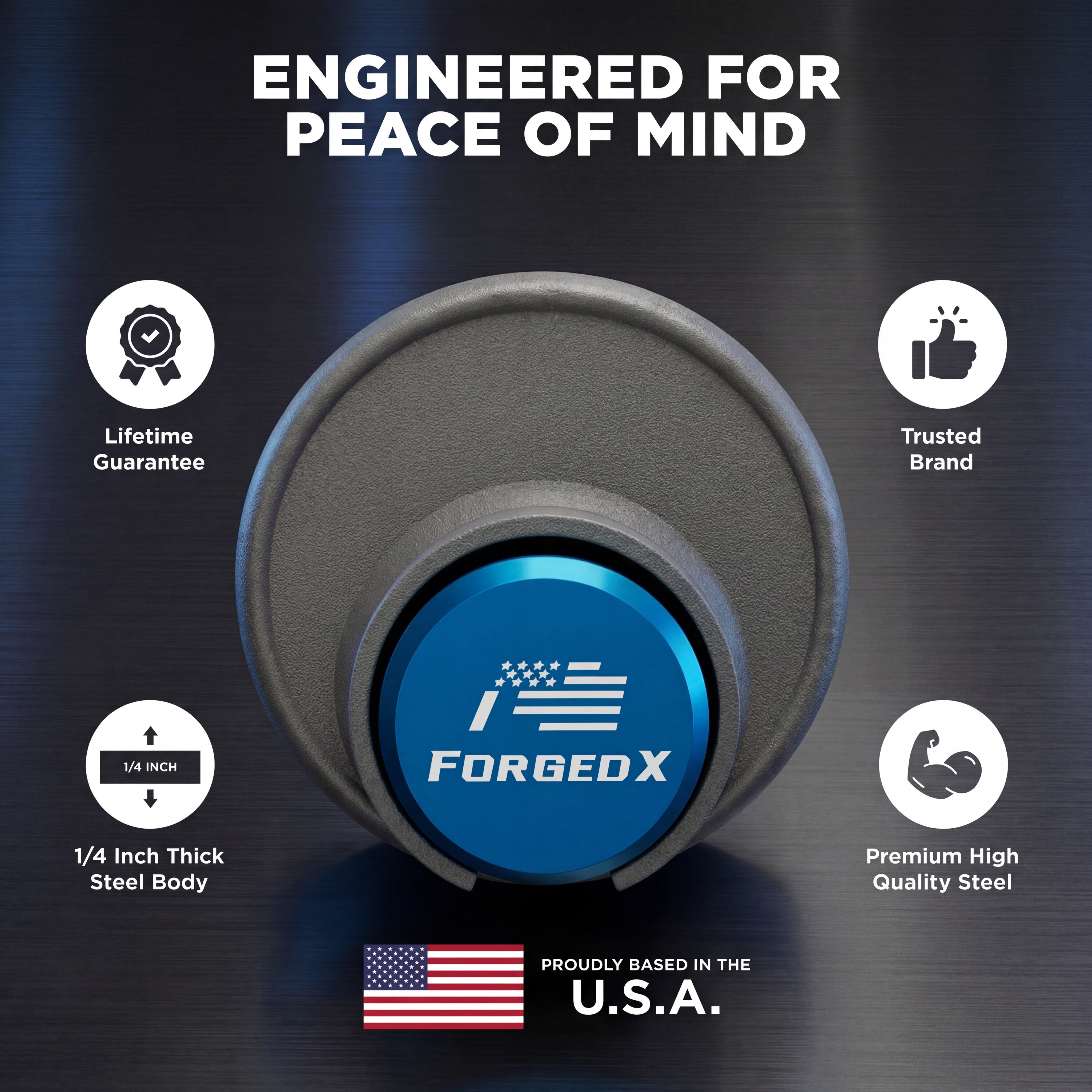ForgedX Shield Pro Max Heavy-Duty Trailer Coupler Lock (Blue)