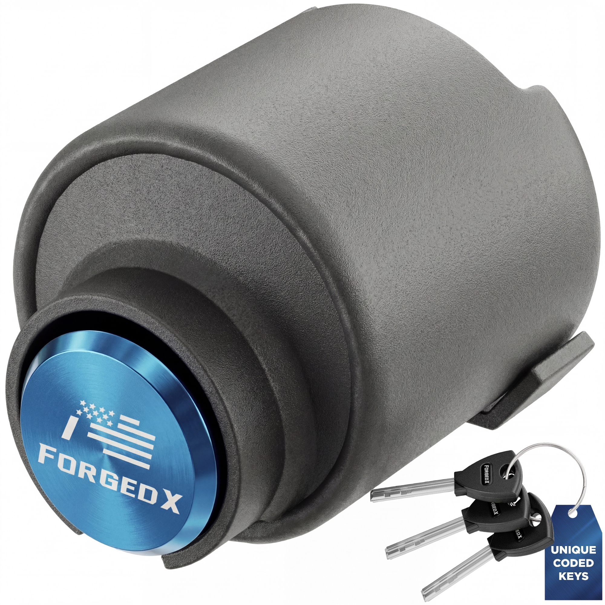 ForgedX Shield Pro Max Heavy-Duty Trailer Coupler Lock (Blue)