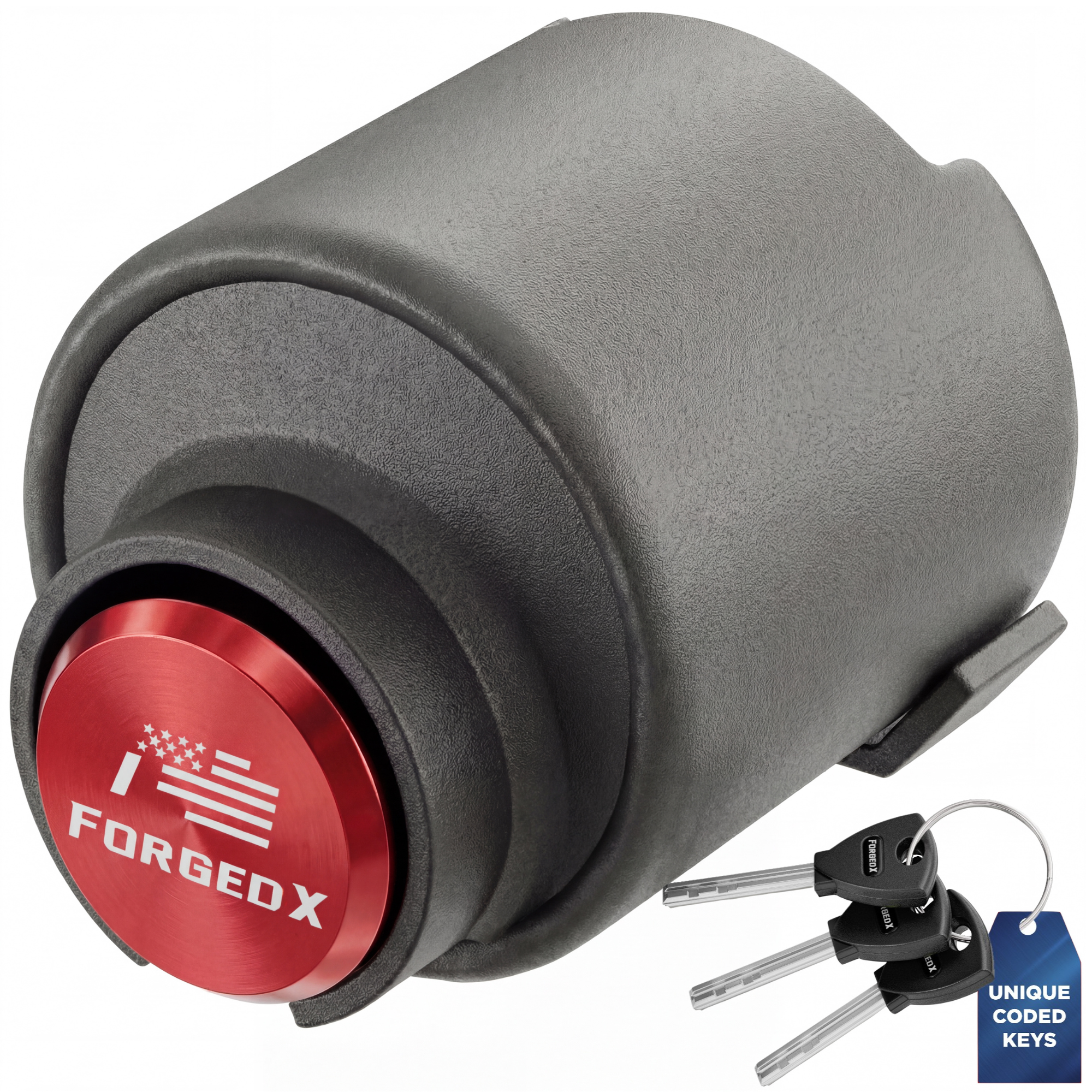 ForgedX Shield Pro Max Heavy-Duty Trailer Coupler Lock (Red)