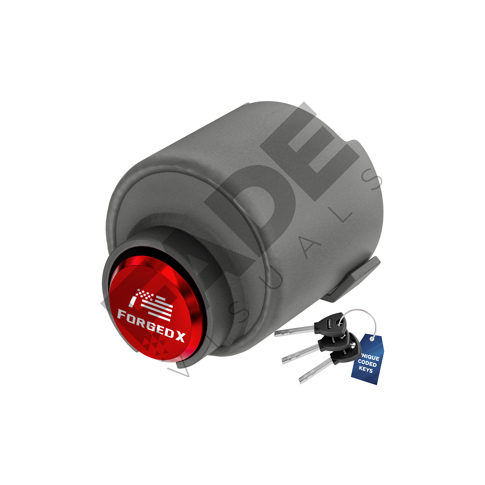 ForgedX Shield Pro Max Heavy-Duty Trailer Coupler Lock (Red)