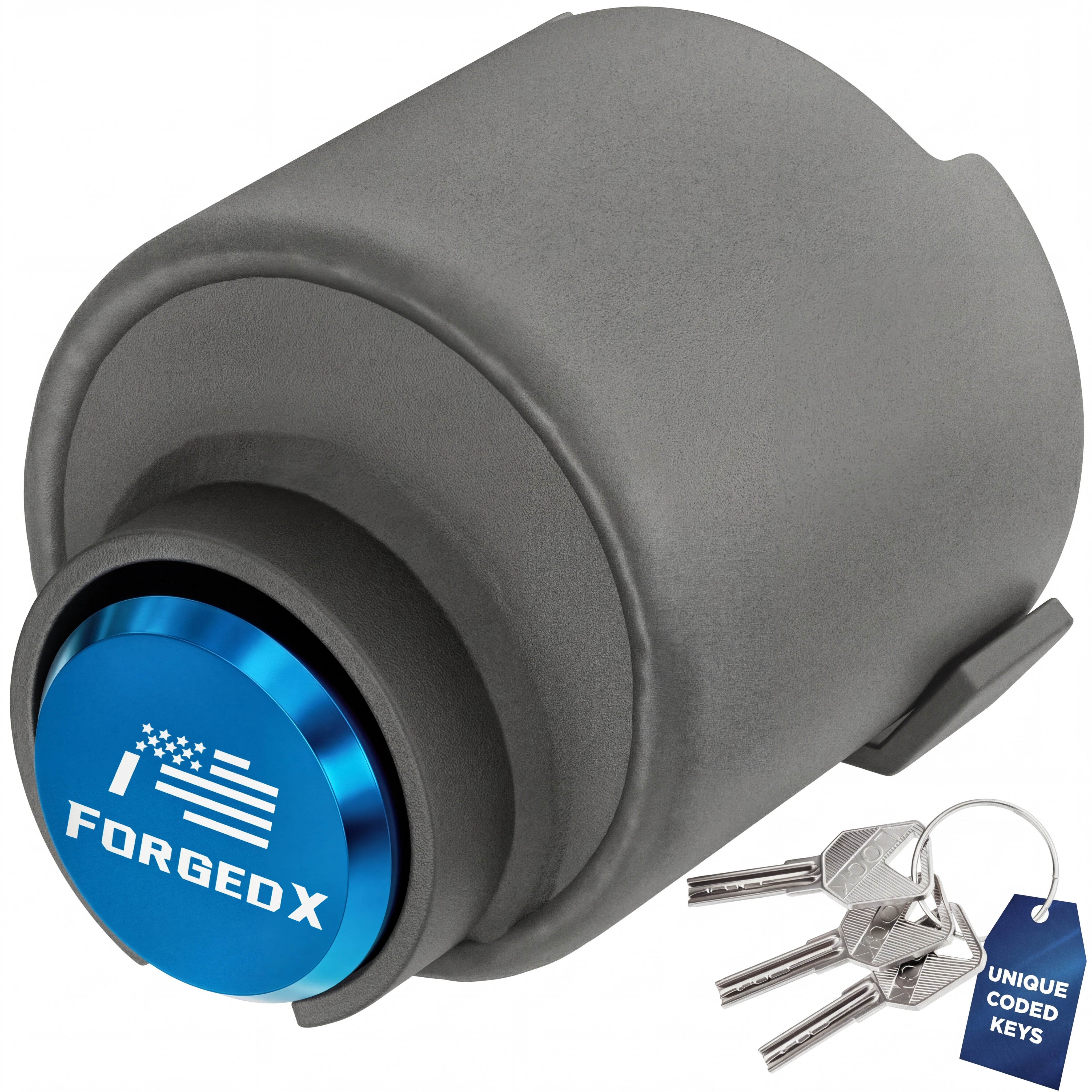 ForgedX Shield Pro Max Heavy-Duty Trailer Coupler Lock (Blue)