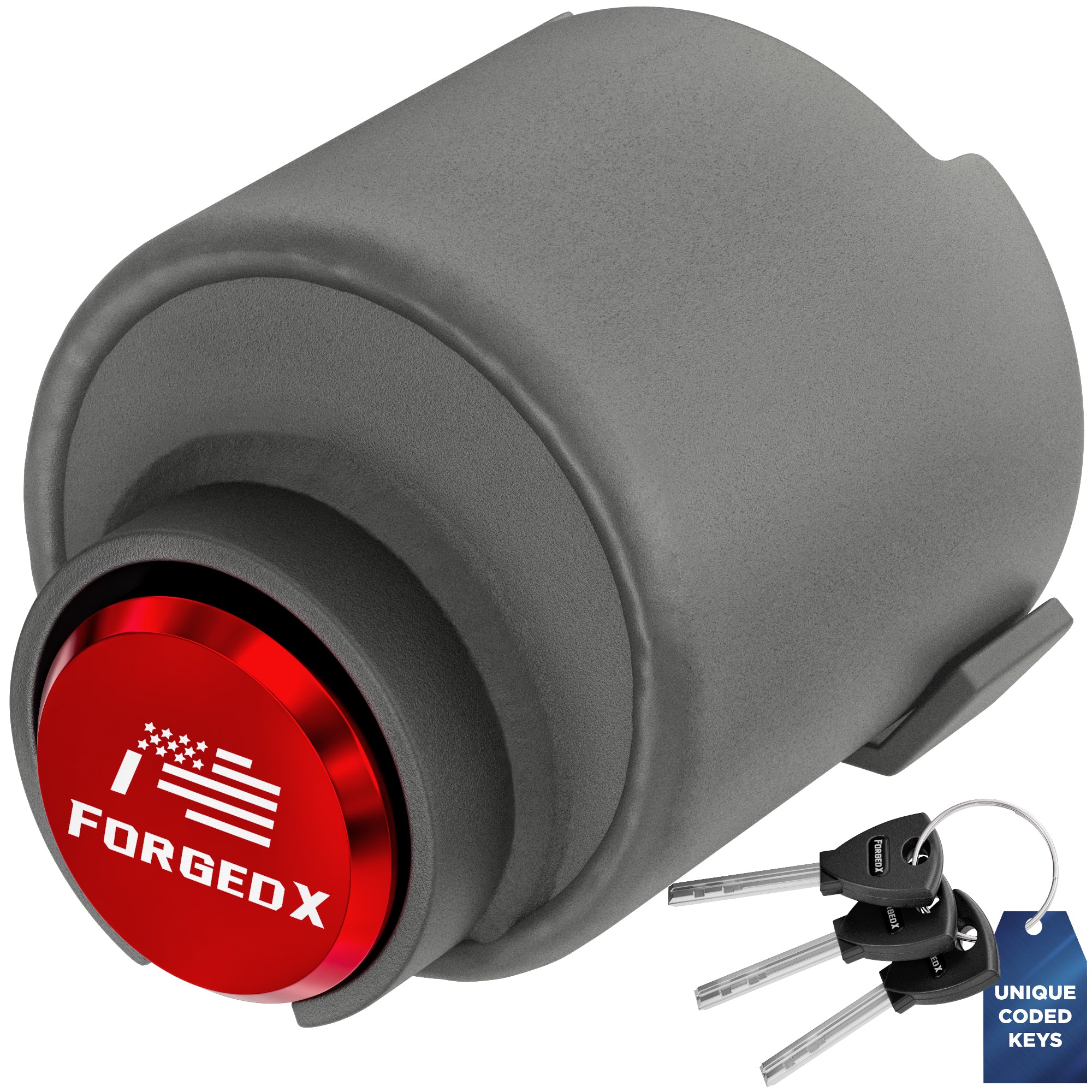 ForgedX Shield Pro Max Heavy-Duty Trailer Coupler Lock (Red)