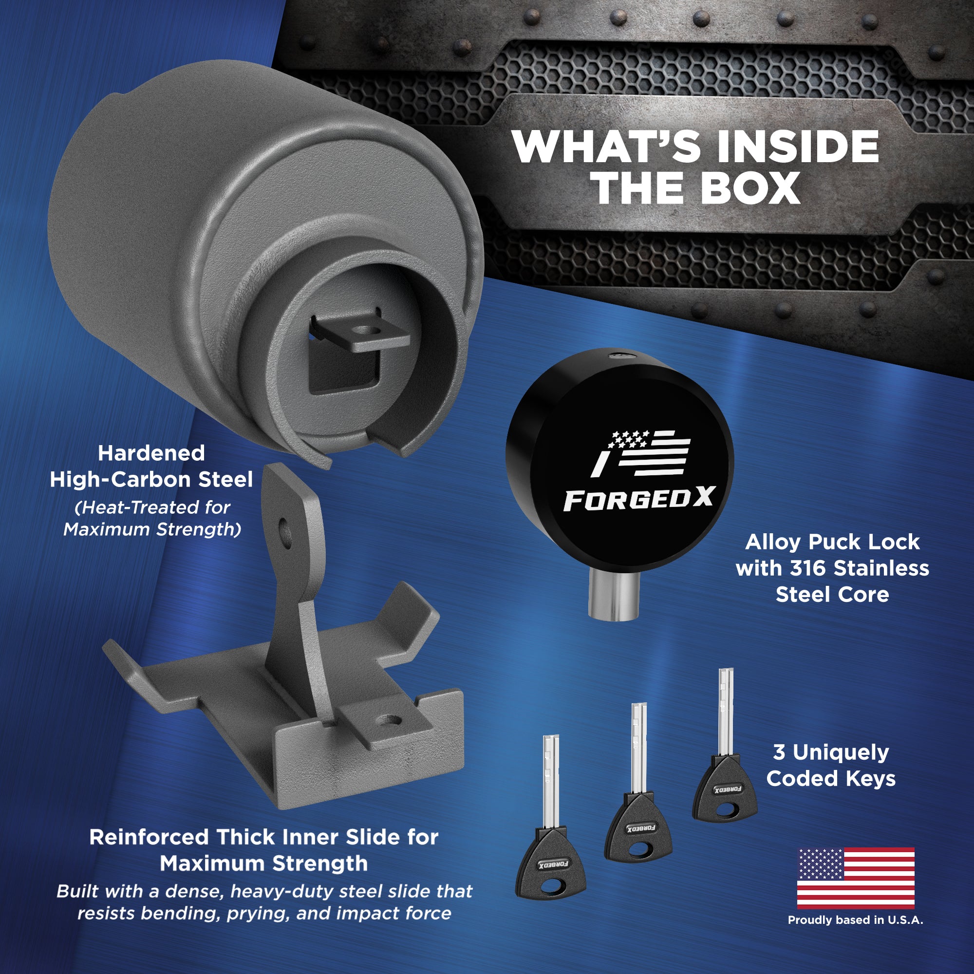 ForgedX Shield Pro Max Heavy-Duty Trailer Coupler Lock (Black)