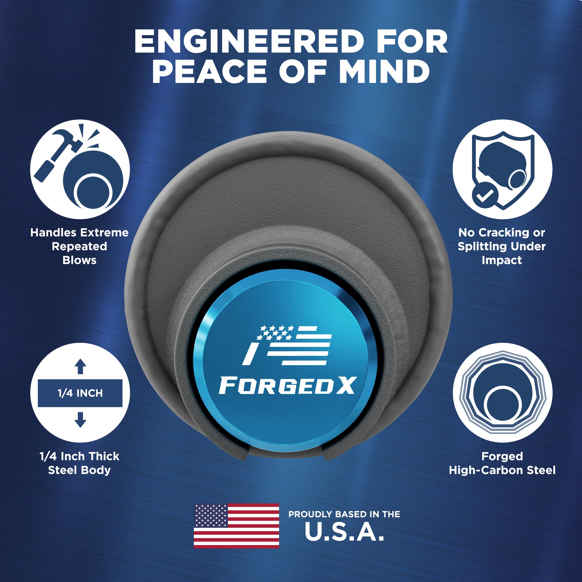 ForgedX Shield Pro Max Heavy-Duty Trailer Coupler Lock (Blue)