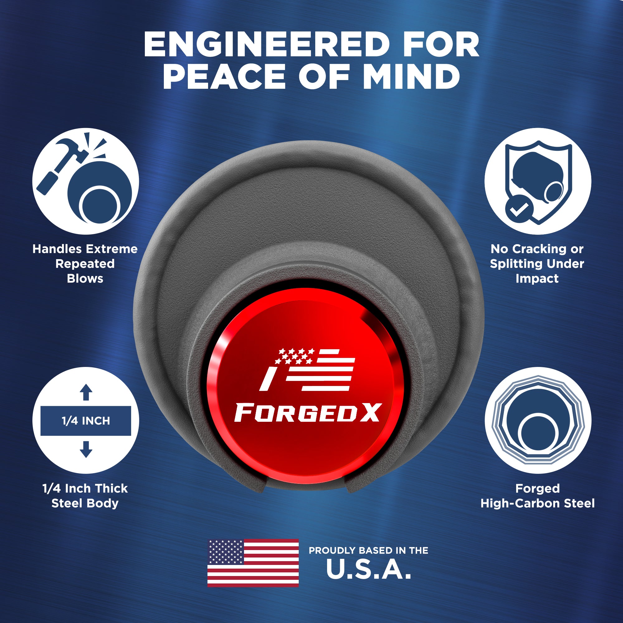 ForgedX Shield Pro Max Heavy-Duty Trailer Coupler Lock (Red)
