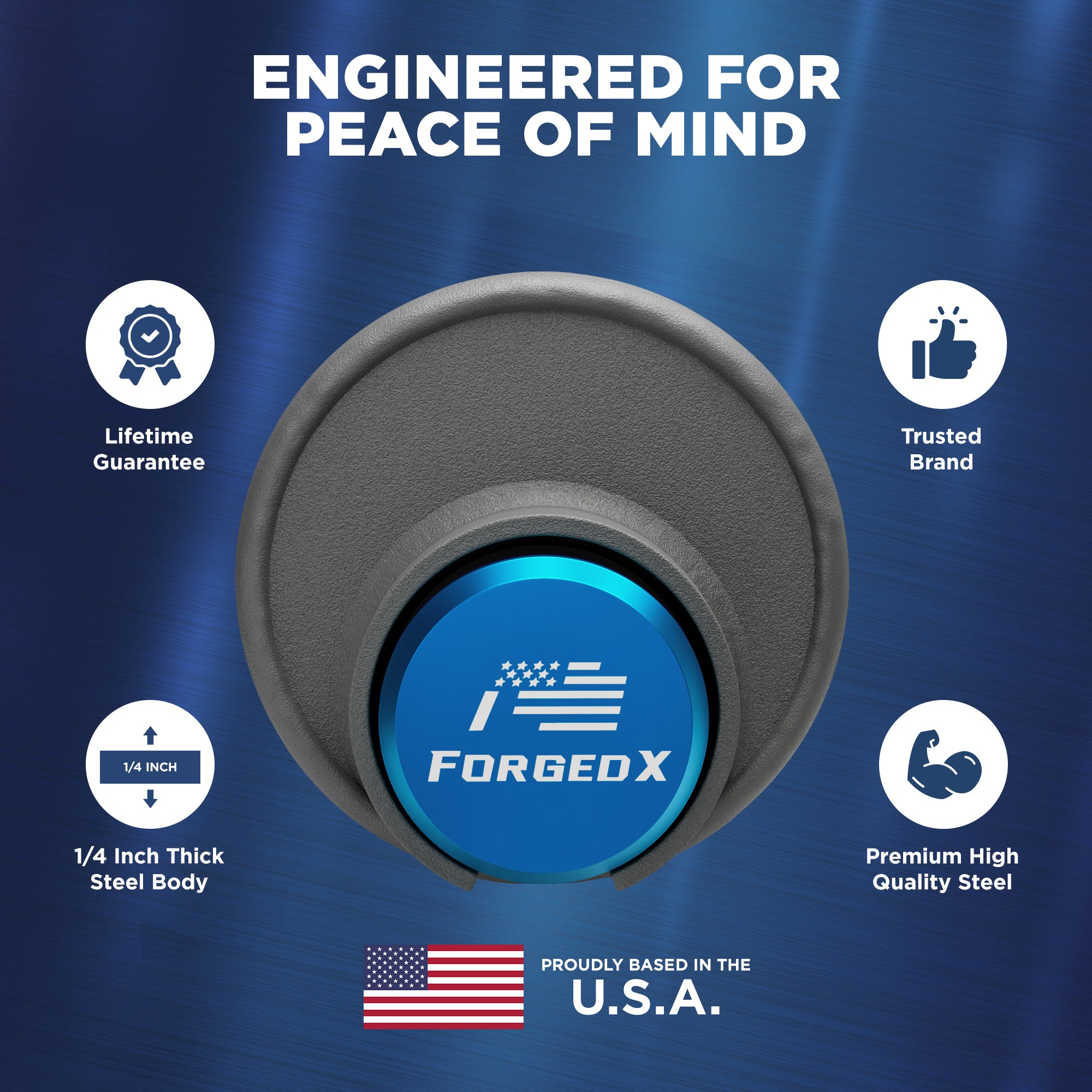 ForgedX Shield Pro Max Heavy-Duty Trailer Coupler Lock (Blue)