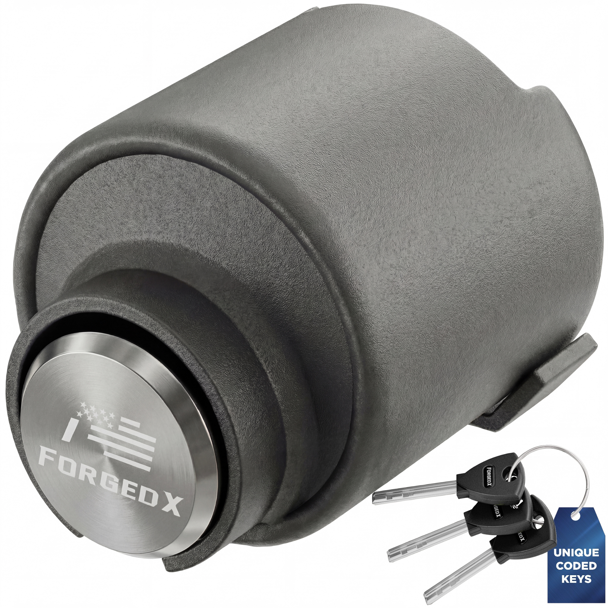 ForgedX Shield Pro Max Heavy-Duty Trailer Coupler Lock (Silver)