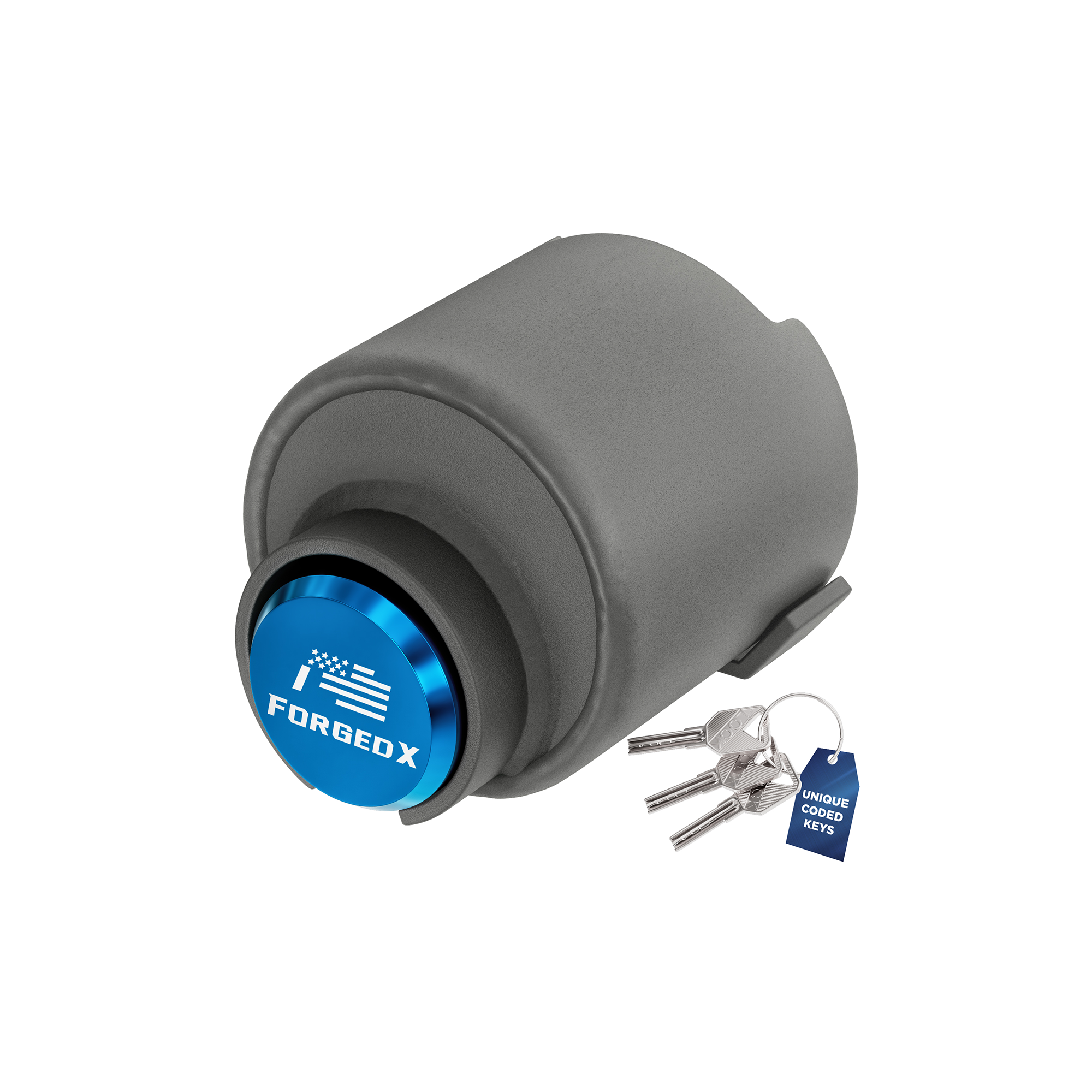 ForgedX Shield Pro Max Heavy-Duty Trailer Coupler Lock (Blue)