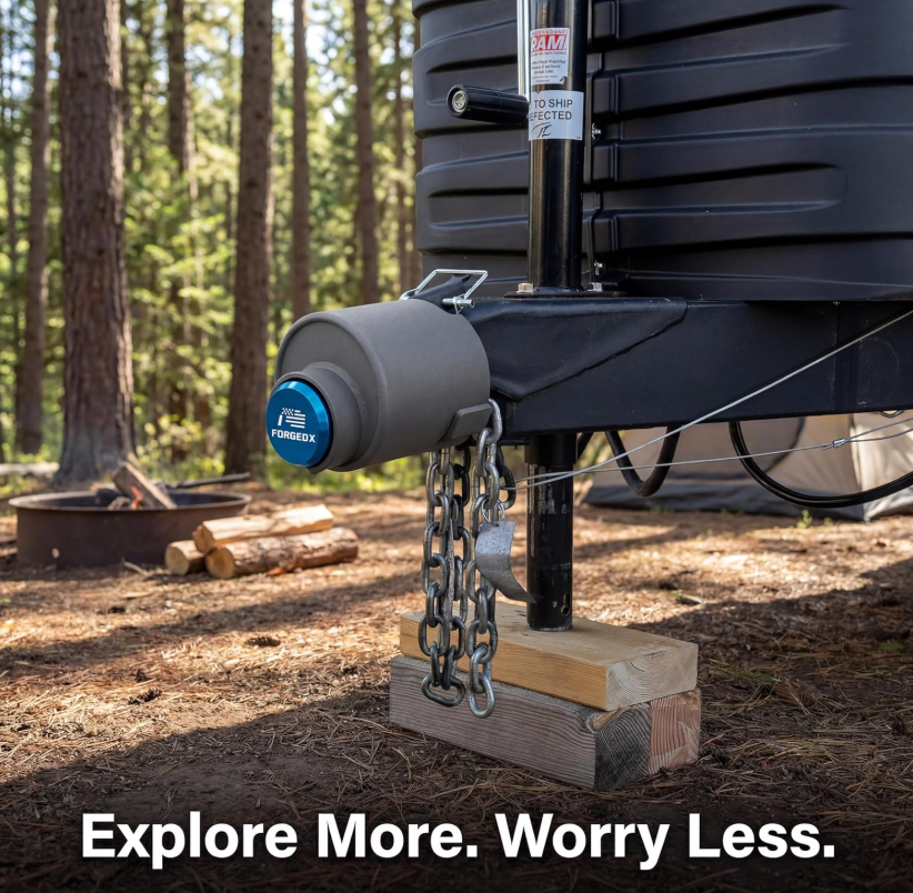 ForgedX Shield Pro Max Heavy-Duty Trailer Coupler Lock (Blue)