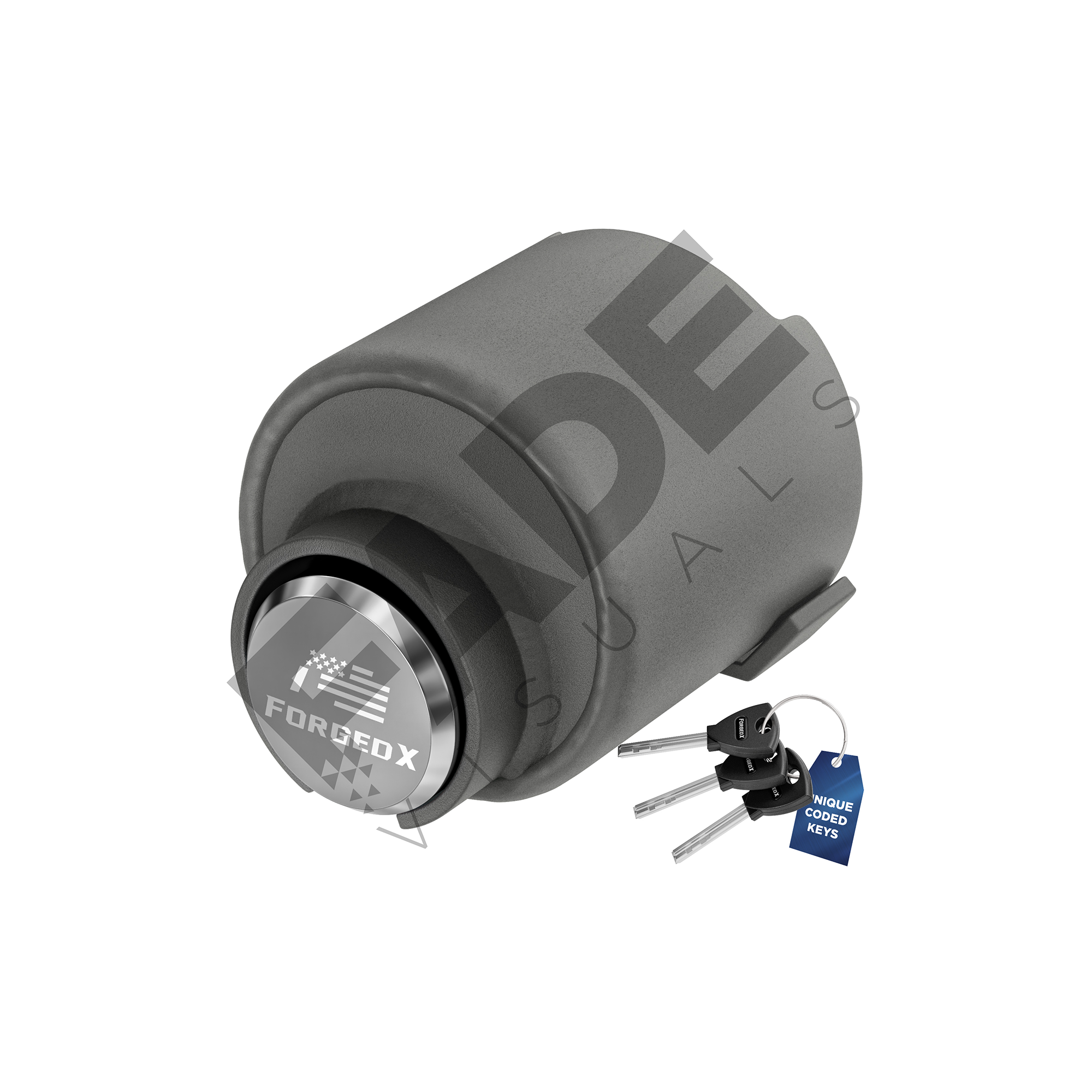 ForgedX Shield Pro Max Heavy-Duty Trailer Coupler Lock (Silver)